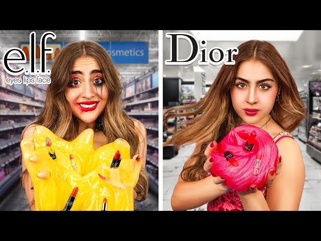 Elf Vs Dior Slime Makeup Challenge! class=