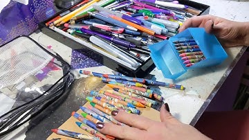 ASMR- Sorting & Testing Pens, Crayons & Pencils - no talking