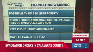 2-7 Fire in Calaveras County: Evacuation warning explained
