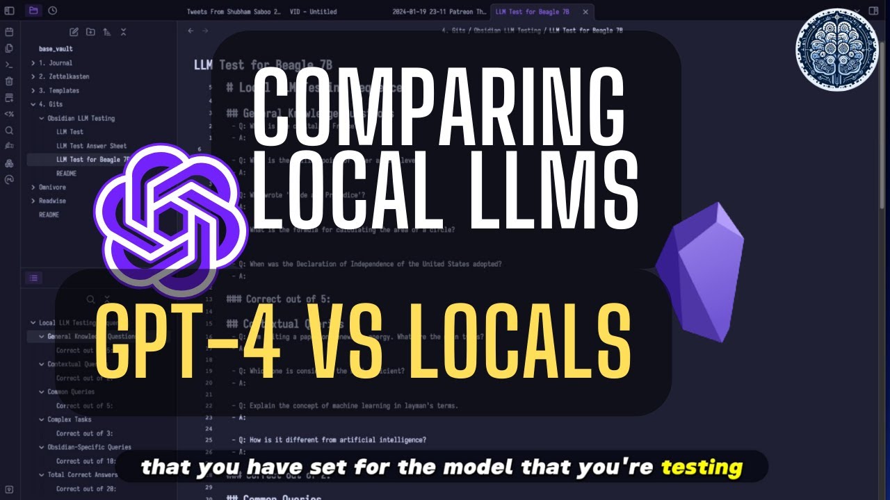 How I Do Obsidian AI Testing - GPT-4 VS Local Models