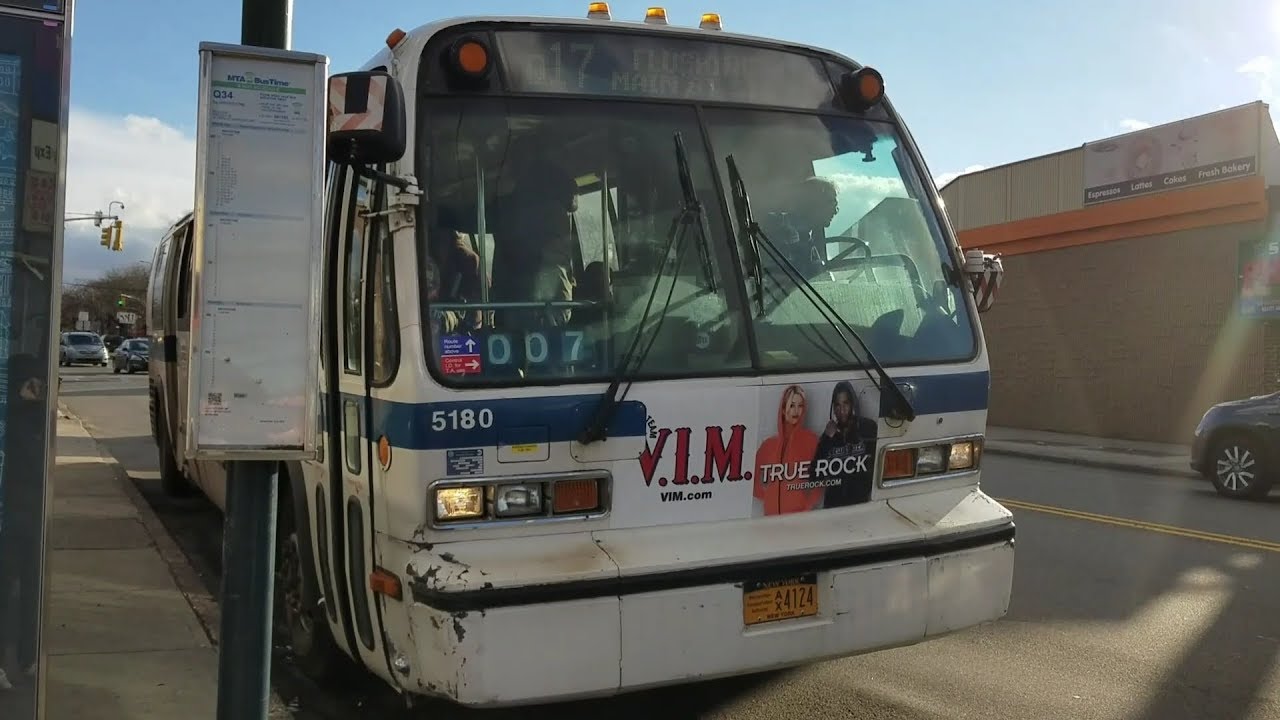 MTA New York City Bus 1999 Nova Bus RTS06 5180 On The Q17 At Kissena Blvd. & Horace Harding
