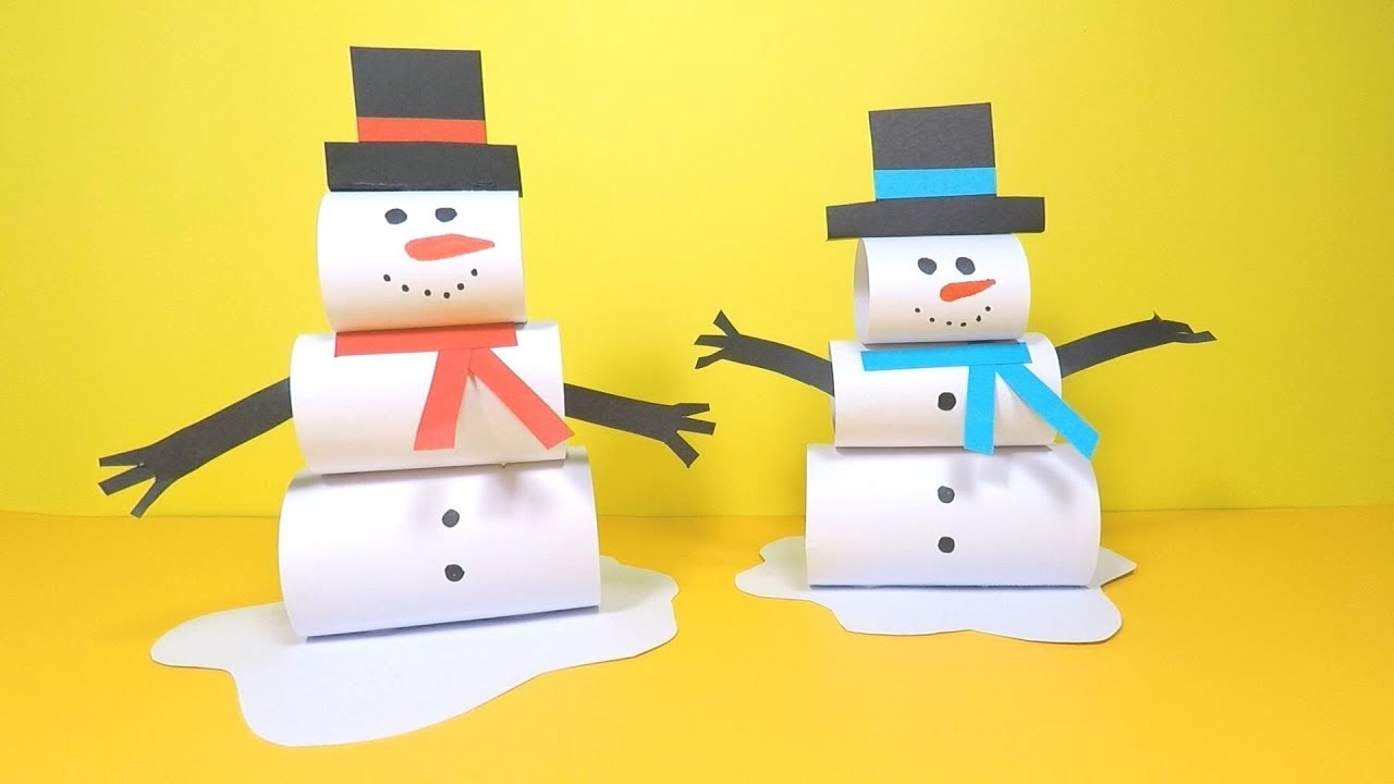 How to Make a Paper Snowman  Christmas Craft for Kids 