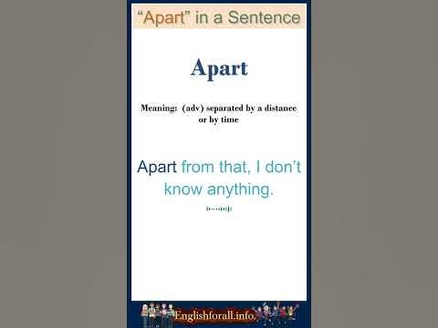 Apart Meaning | Apart in a Sentence | Most common words in English # ...