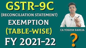 GSTR-9C | Reconciliation Statement| Exemptions | FY 2021-22