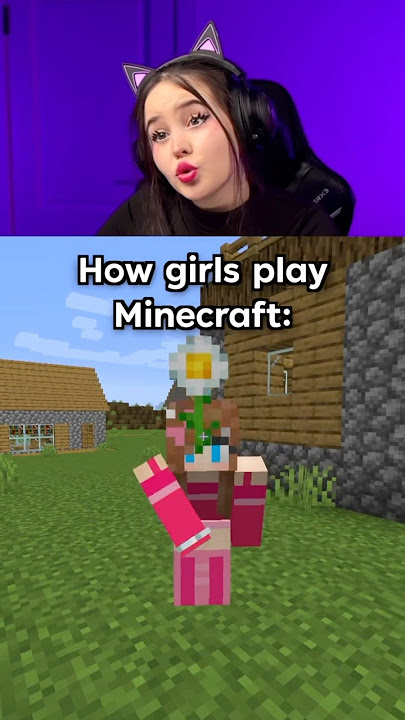 Girls Vs Boys playing Minecraft #shorts