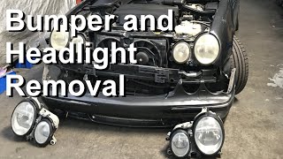 Mercedes W210 Front Bumper and Headlight Removal (Facelift 20002002)