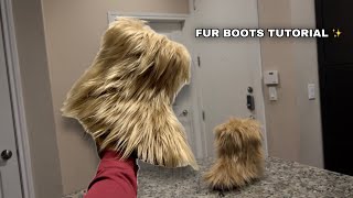 HOW TO MAKE FUR BOOTS TUTORIAL ♡