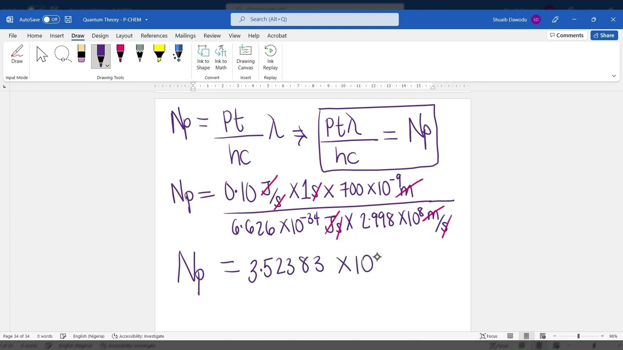 How to CALCULATE the Number of Photons using POWER and WAVELENGTH | Physical Chemistry