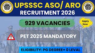 UPSSSC ASO &amp; ARO Recruitment 2026 🔥 Notification, Vacancy, Apply Now