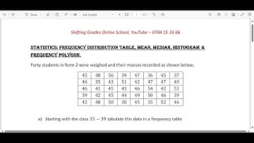 STATISTICS 1/ DATA HANDLING - KJSEA AND KCSE