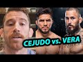 Cory Sandhagen reacts to Henry Cejudo vs. Chito Vera at UFC 292