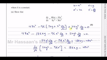 WMA14/01, IAL, (Edexcel), P4, June 2022, Q4, Differentiation, Implicit Differentiation,
