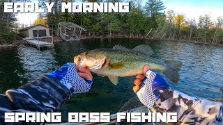 Early Morning Spring Bass Fishing (Pre Spawn 2024 Northern Wisconsin)