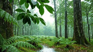 Heavy Rain on Forest Leaves 🌧️ Natural White Noise | Deep Sleep & Relaxation