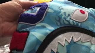 Обзор голубой худи Bape fire blue camo shark full zip ape