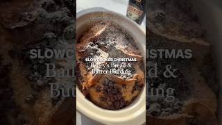 Slowcooker Bailey’s Bread & Butter Pudding 🍞🍫 #slowcooker #recipe #crockpot #baileys