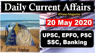 20 May Daily Current Affairs 2020 | The Hindu | PIB News in Hindi By Veer | Nano Magazine | SLV