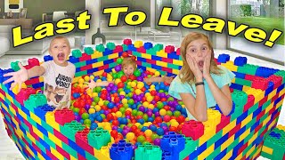 Last To Leave The Giant Colored Lego BallPit Inside Our HOUSE With Gift Box Toy Temptations!