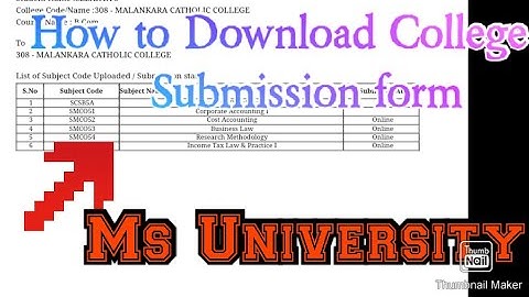 #shorts How to Download College submission form in Ms University / How to download confirmation page