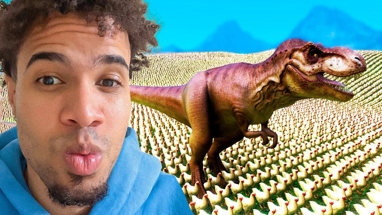 T-Rex vs 100.000 Gallinas | Simulador de Batallas Epicas 2
