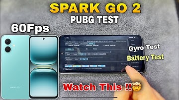 Tecno spark Go 2 PUBG test |Spark Go 2 Pubg Graphics Test | Battery test | Gyro Test