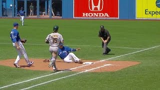 OAK@TOR: Smoak snags grounder, touches bag for out