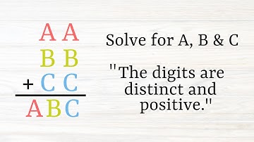 Can you Solve this? | AA + BB + CC = ABC | @thenumberverse