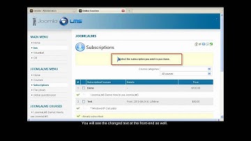 Add Tips to JoomlaLMS Learning Environment Pages