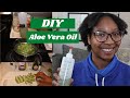 DIY Aloe Vera Oil for Natural Hair Growth + Pre Poo Routine