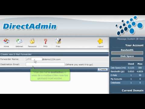 E-mail Forwarding instellen binnen Direct Admin