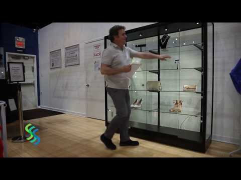 Fully Assembled Glass Display Case with LED Lights. This retail display showcase has