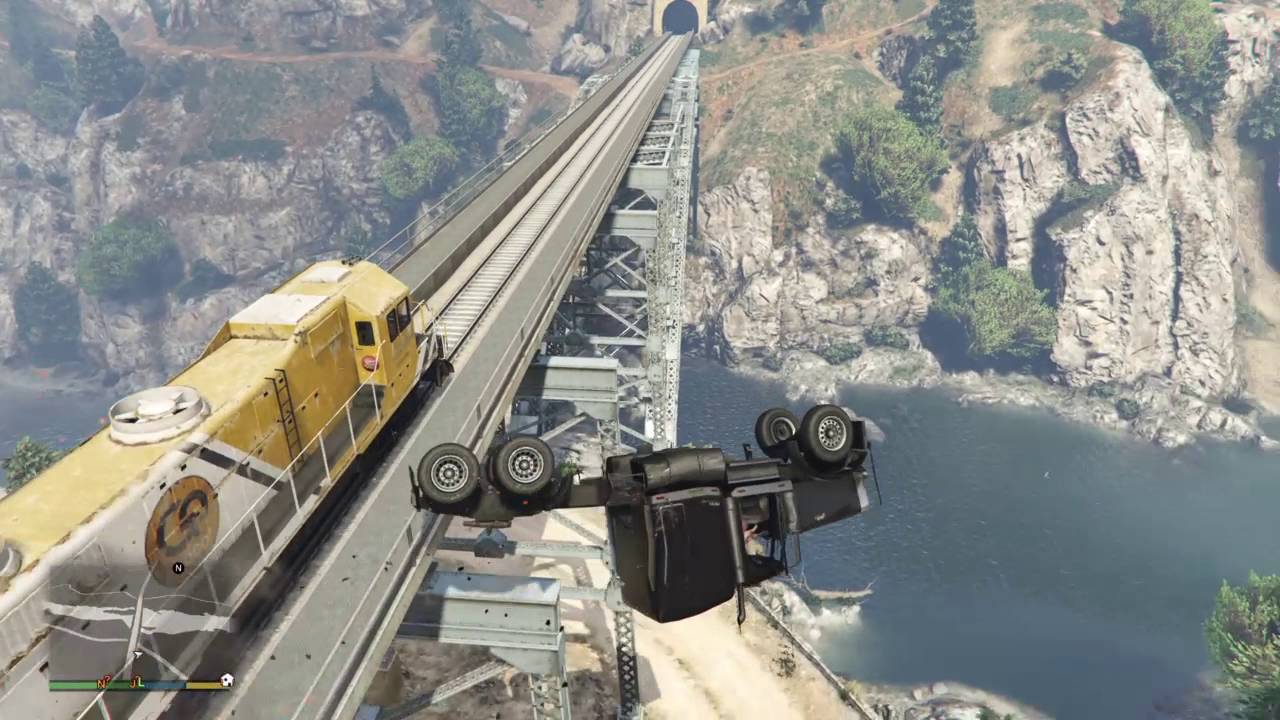Auto V's Train Grand Theft Auto V_Train vs Semi - YouTube
