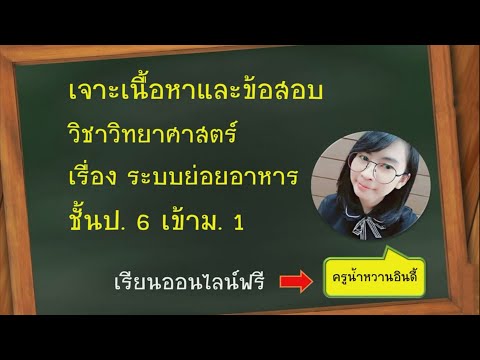 ติวข้อสอบวิทยาศาสตร์ ชั้นป.6 เข้าม.1 (ระบบย่อยอาหาร)