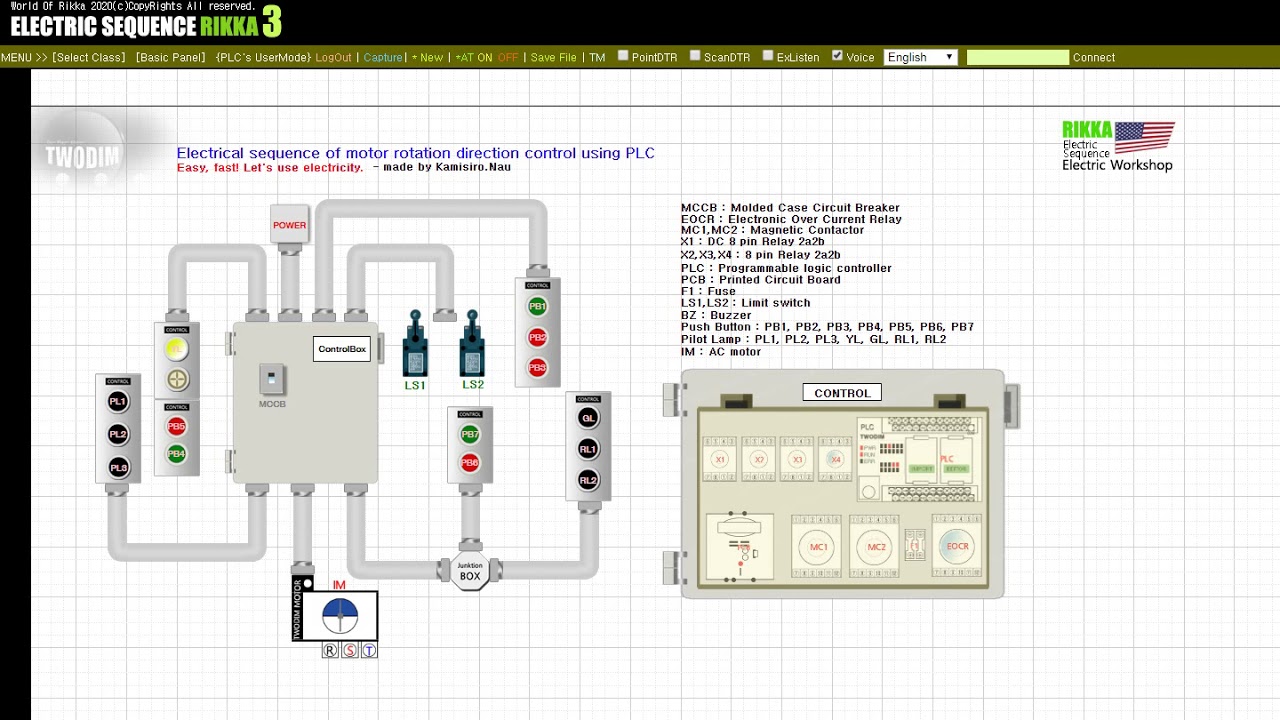 Electrical sequence of motor rotation direction control using PLC YouTube