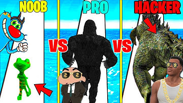 SHINCHAN PLAY KAIJU RUN WITH OGGY, CHOP & JACK  NOOB VS PRO VS HACKER