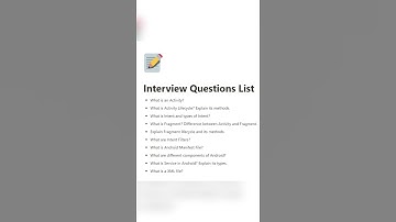 Top 10 Interview Questions for Android Freshers #android #interview #development #beginnerlevel