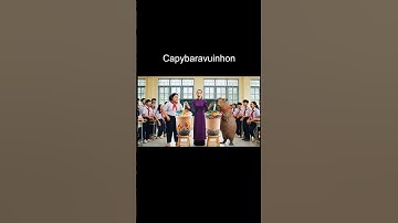 Cuộc thi uống trà sữa khổng lồ giữa Capybara và Mỹ. #shorts #capybara #viral #trending #funny