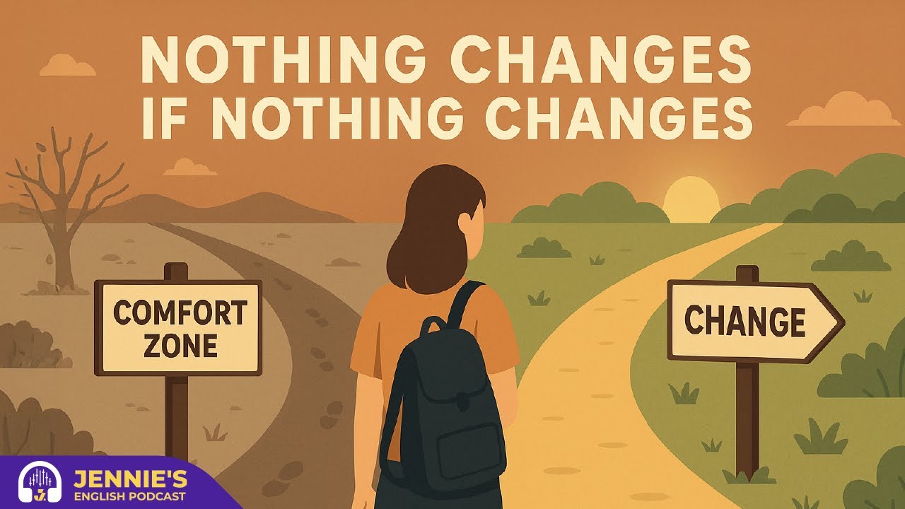 Outline Video Nothing Changes If Nothing Changes | English & Chill with Jennie | English Podcast