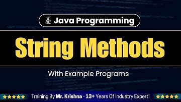 String Methods with Example Programs || Strings in Java || Java Programming