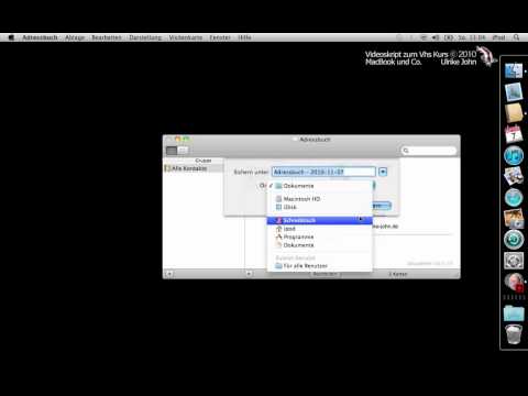Adressbuch-iCal Dateien sichern, Mac OS X 10.6