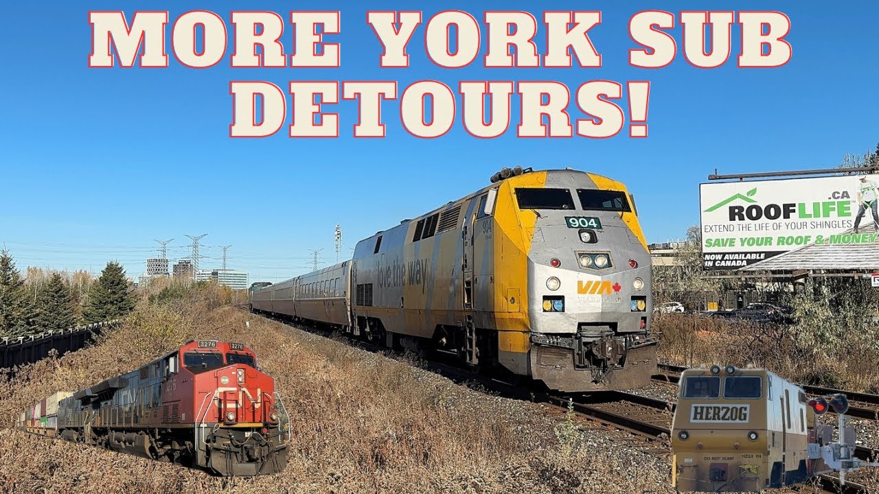 (HERZOG Train, A Weird VIA J Train, GECX 2040) More VIA Rail Detours At George’s Trains in Markham