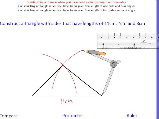 Construction of Angles Using Protractor and Compass (Examples)