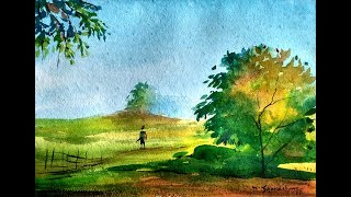 watercolor landscape painting simple paintings paint landscapes watercolour draw david