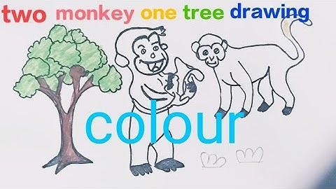 Two monkey one tree drawing#video#art#