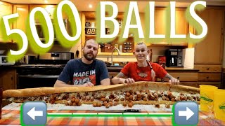 Mom Vs Food & Dan Kennedy TAKE ON A 500 MEATBALL SUB! IMPOSSIBLE? HOLY BALLS! MOLLY SCHUYLER | HUGE!