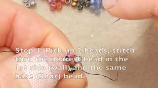 Basic 3-PRAW (three-sided prismatic right angle weave) bead weaving tutorial, sewing with beads