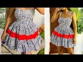 How to Cut and sew a Simple Stylish Gathered dresses with a simple red design| Gathered dress.