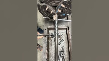 Simple Iron Wire Pressure Spring Crafted on Lathe Machine #youtubeshorts