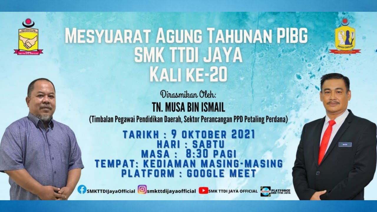 Mesyuarat Agung Tahunan Pibg Smk Ttdi Jaya Kali Ke 20 Youtube