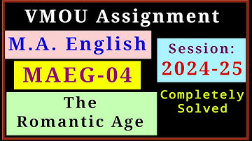 VMOU MAEG 04 Assignment July 2024 January 2025 VMOU MA English Assignment 2025 Previous Year Solved